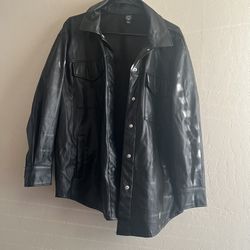 Women’s Black Faux Leather Jacket 