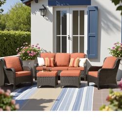 Patio Furniture (sofa Plus 2 Chairs And 2 Ottomans)