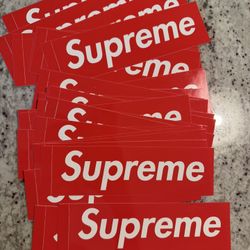 Supreme Box Logo Stickers – Red & White – Authentic Streetwear Collectibles (Set of 30)