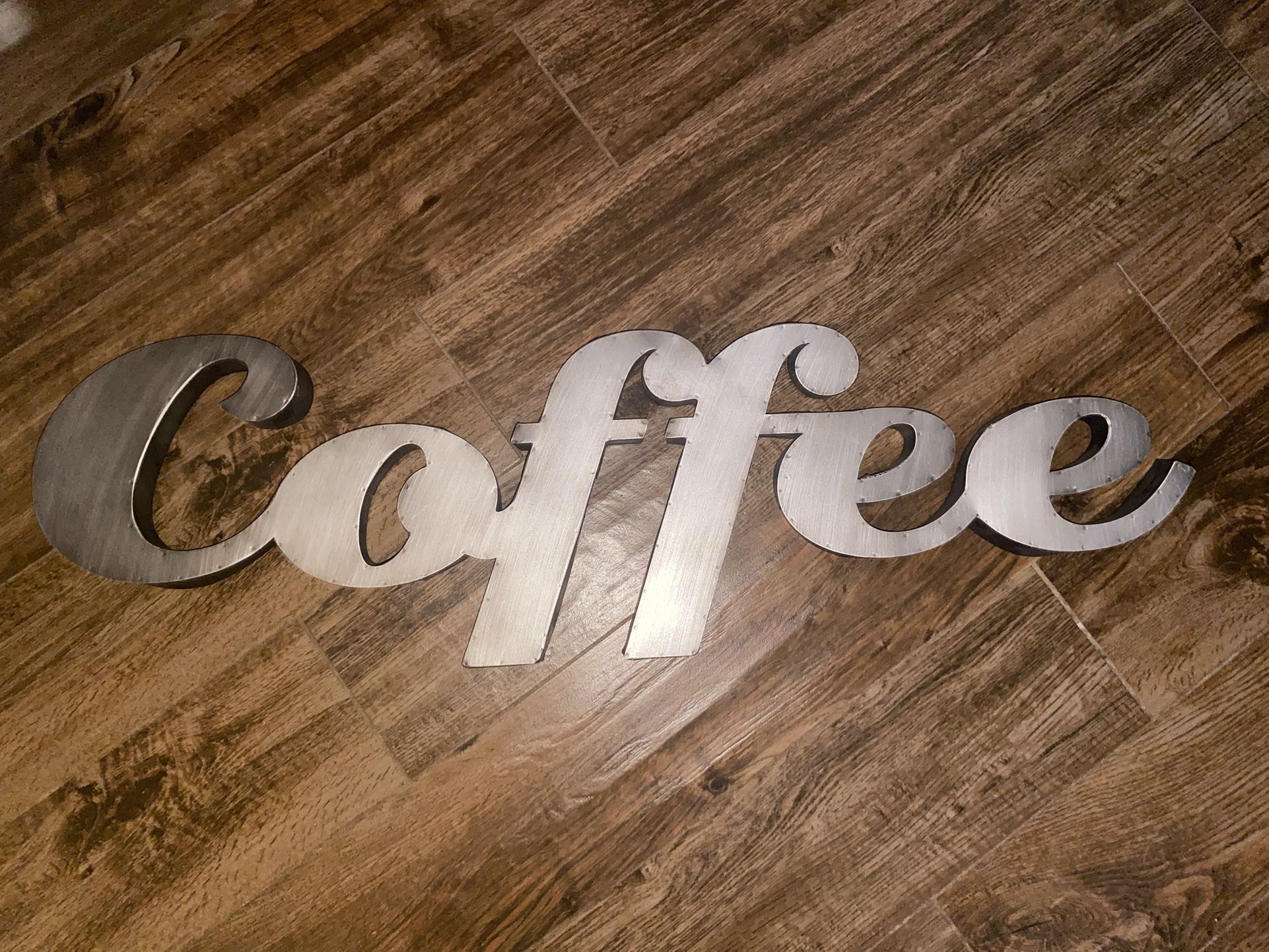 3D Coffee Cutout Lettering Metal Wall Hanging Sign Decor,Vintage Farmhouse Decor Kitchen,Coffee Bar