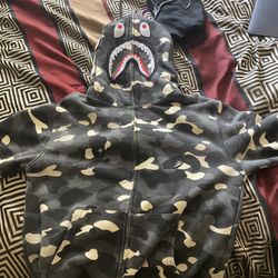 Bape City Camo Shark Full Zip Hoodie - Glow In The Dark