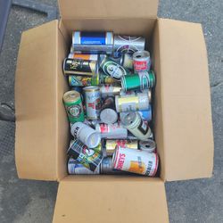 Box Of Antique Vintage Beer Cans