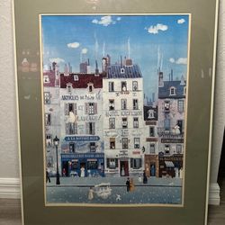Michel Delacroix  Ice Cream Vendor Print, Framed Artwork French Art