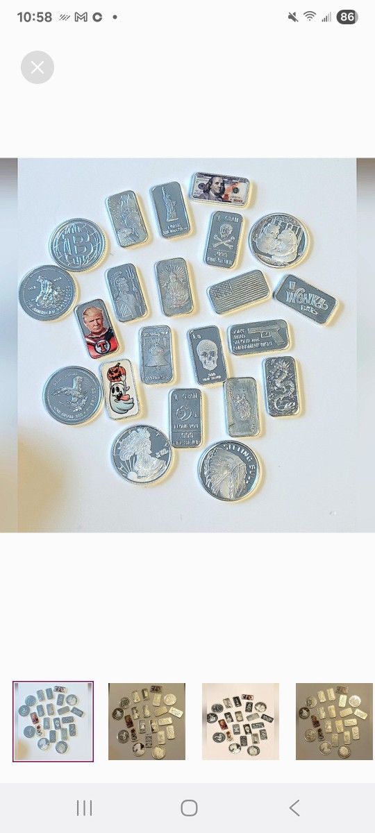 5 Gram 999 Silver Lot Set Of 5 1g Bars - Random Lot