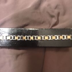 Men's Silver And Gold Tone  Stainless Steel Bracelet 