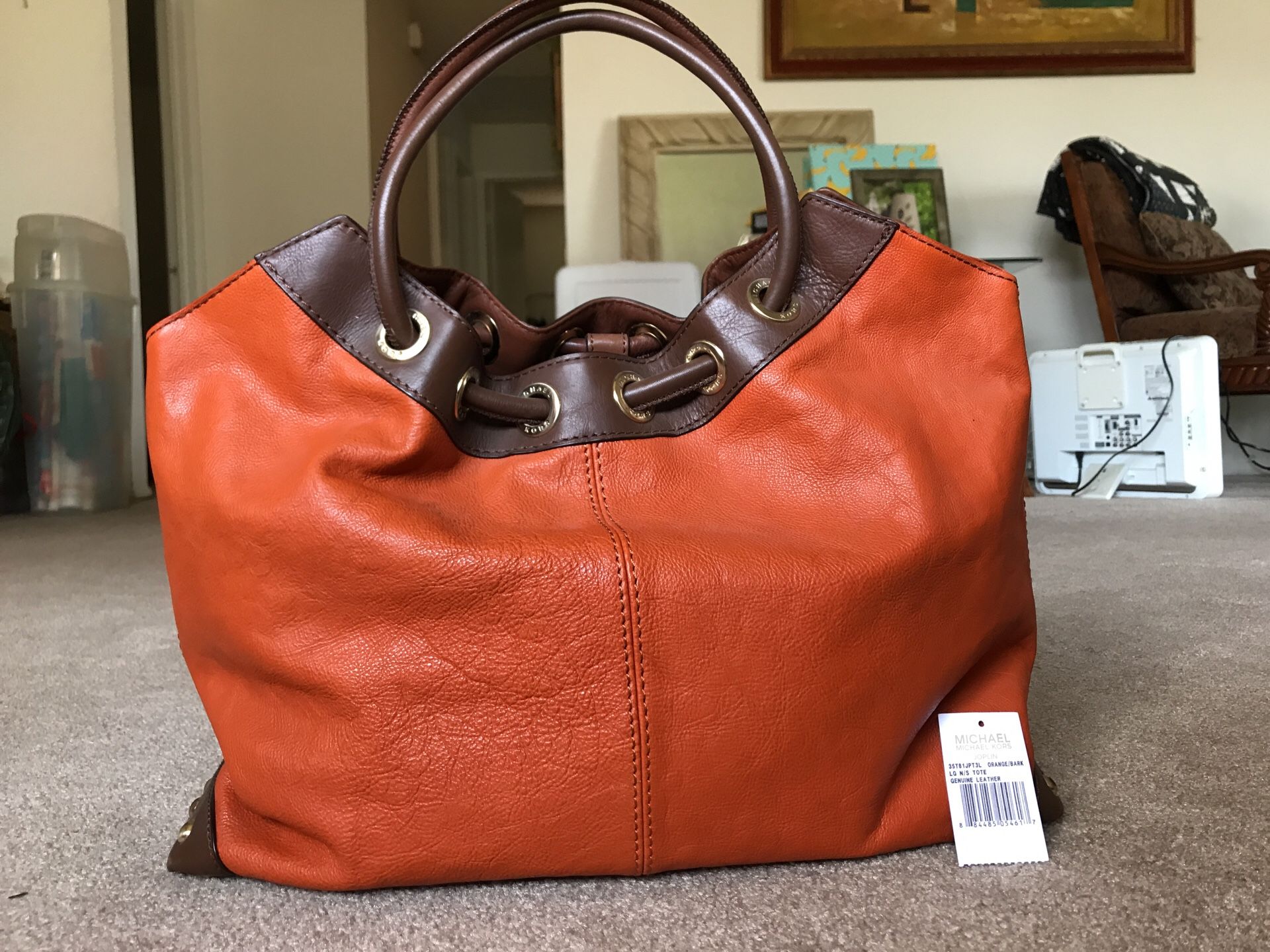Rare Michael Kors Joplin Orange Color Clean inside