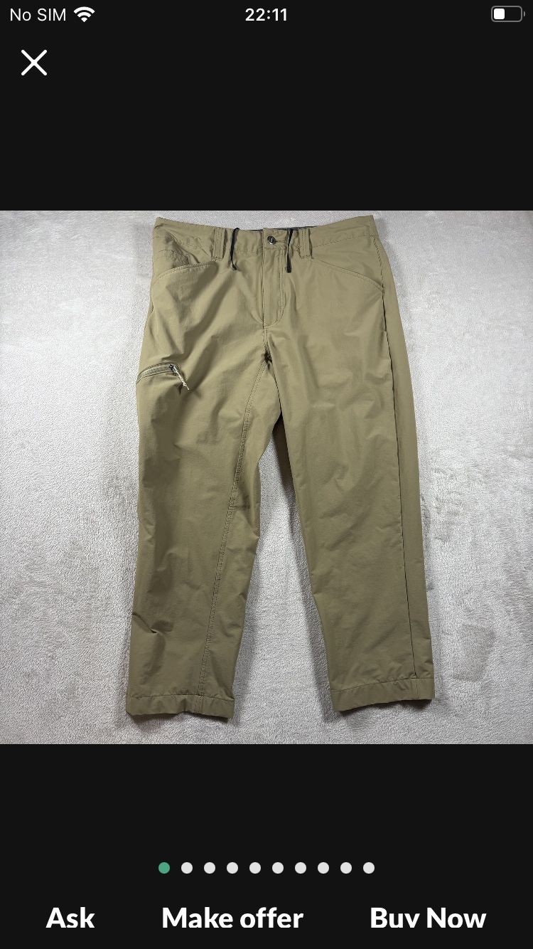 Patagonia Pants Men’s Size 34 Beige Quandary Straight Stretch Outdoors Nylon#824