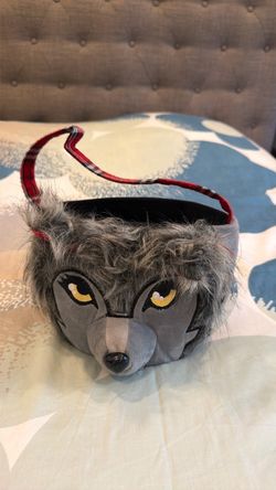 Wolf Face Novelty Tote Bag, trick-or-treat bag, Halloween, Easter