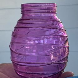 Light Purple Pink Glass Jar