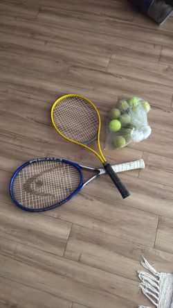 Tennis racks and balls