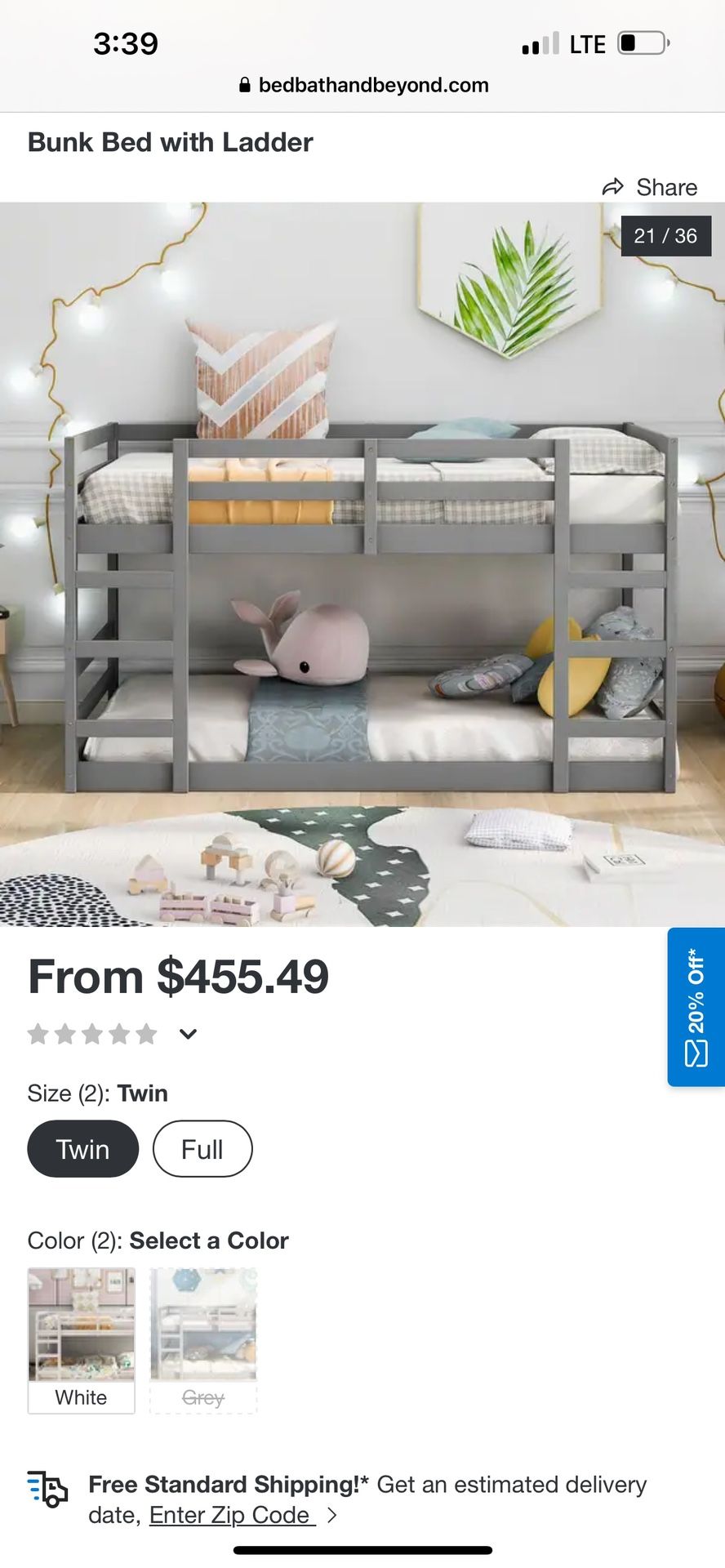 TWIN BUNK BEDS **STILL IN THE BOX**