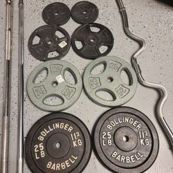 Standard Weight Plates And Bar.