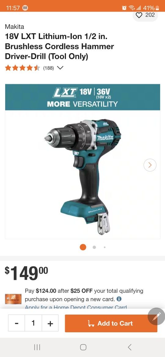 18V LXT Lithium-Ion 1/2 in. Brushless Cordless Hammer Driver-Drill (Tool Only)