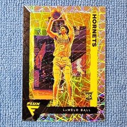 LaMelo Ball Panini Flux Lazer Prizm Rookie Rookie #201 Charlotte Hornets
