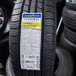 SET OF NEW 215/60/16 GOODYEAR ASSURANCE ALL SEASON INCLUDING MOUNT AND BALANNCE 