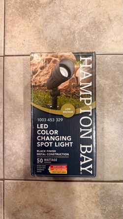 Hampton Bay 400 Lumen Low Voltage Black Integrated LED Outdoor Spotlight with Adjustable Light Color
