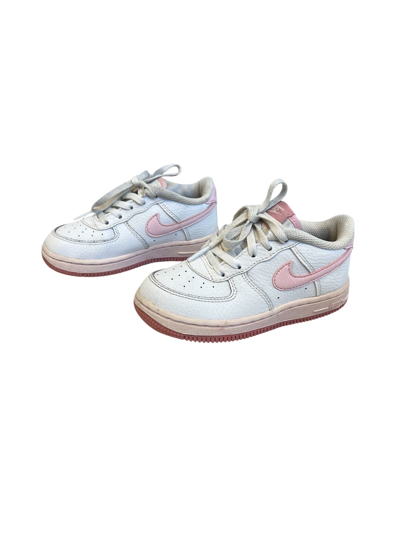 Nike Air Force 1 Low Shoes White Pink Toddler Girl Size 9C