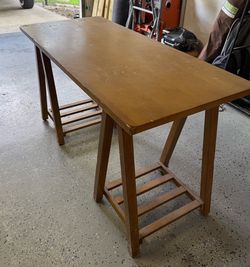 World Market Brown Sawhorse Desk