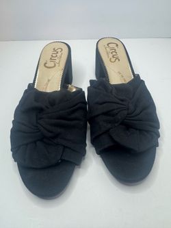 Circus By Sam Edelman Sahara Black Knotted Block Heel Sandals Women's Size 7M