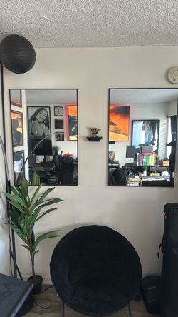 Black Framed Wall Mirrors Set of 2
