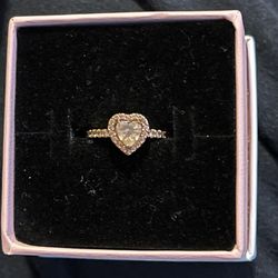 Pink Pandora heart promise ring. size 4.5