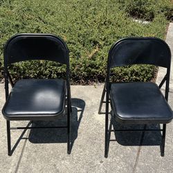 Set Of 2 Black Folding Chairs