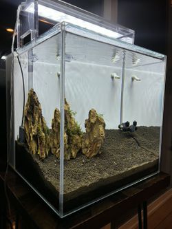 LANDEN AIO 7.2 Gal Rimless Low Iron Aquarium ADA Light And Soil