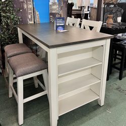 🚚Hot Deal🚚Brand New 5pc Counter Height Dining Set With Shelf $599, Delivery Available 
