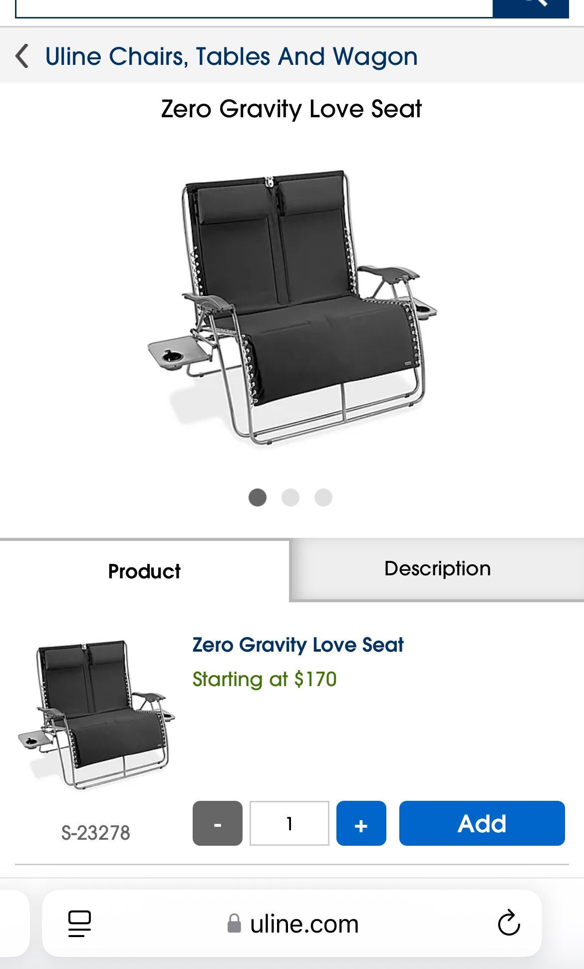 Double Zero Gravity Chair 