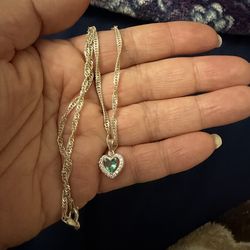 Real 925 Sterling Silver Heart 💜 pendant necklace