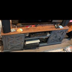 TV Stand In Walnut/Blue