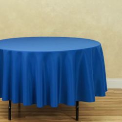 5 Pcs Royal Blue 90 inch Round Polyester Table Cloth Tablecloth Table Cover Party Wedding Linen Easy laundering in your home washing machine, Easy c
