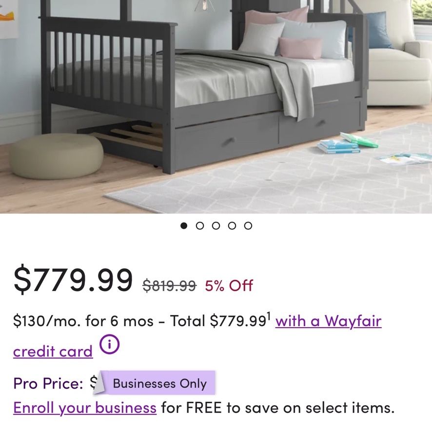 Grey Bunk Bed