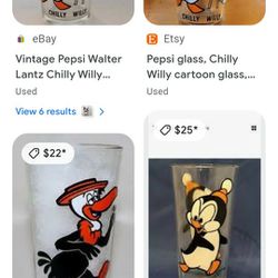 "Chilly Willy" Vintage Pepsi Glass 