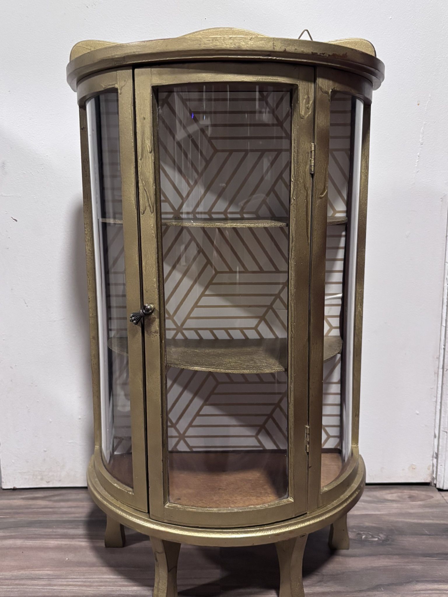 Vintage // Gold Painted Mini Wood Curio