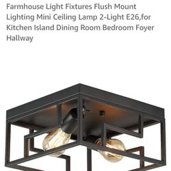 Industrial Close to Ceiling Lights Farmhouse Light Fixtures Flush Mount Lighting Mini Ceiling Lamp