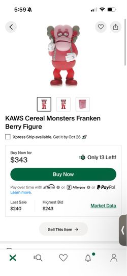 Kaws Frankenberry figure with box