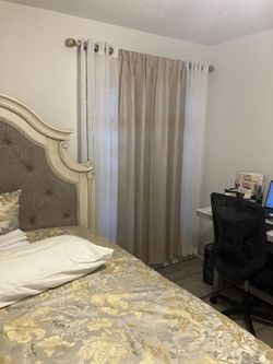 Elegant Tan and White Curtains