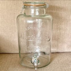 Large 2 gallon glass drink dispenser