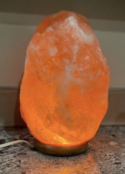 Natural Himalayan Salt Lamp with Wooden Base