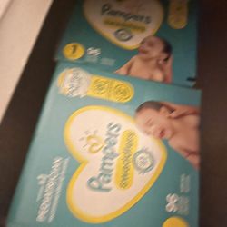 3 Boxes Of Size 1 Pampers 96 Packs