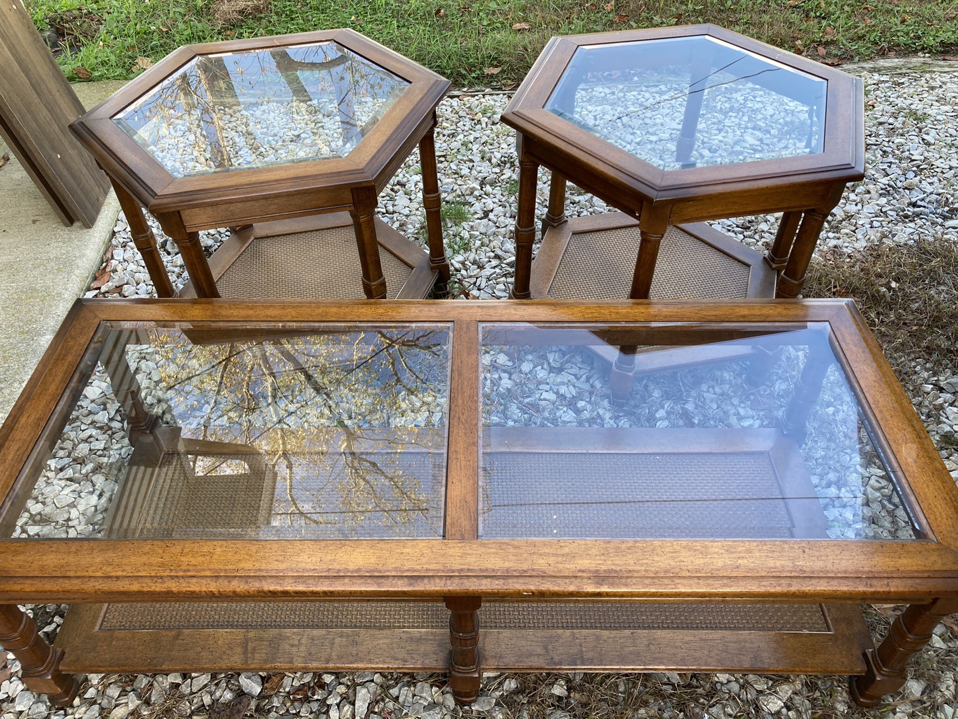 Coffee table and two side tables