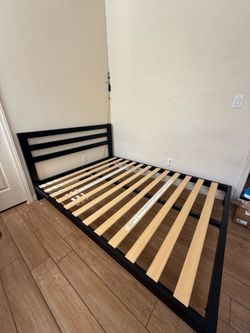 Queen size black bed frame