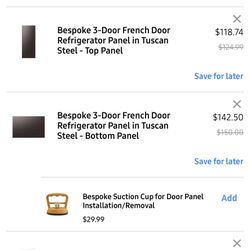 New Samsung - Bespoke 3-Door French Door Refrigerator Panel in Tuscan Steel