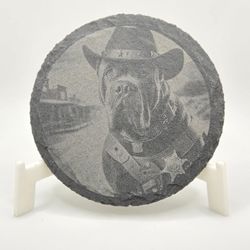 Western Cowboy Cane Corso Coaster Gift