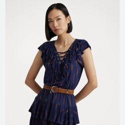 Brand New Woman’s Ralph Lauren brand Navy Blue Sun Dress Up For Sale 