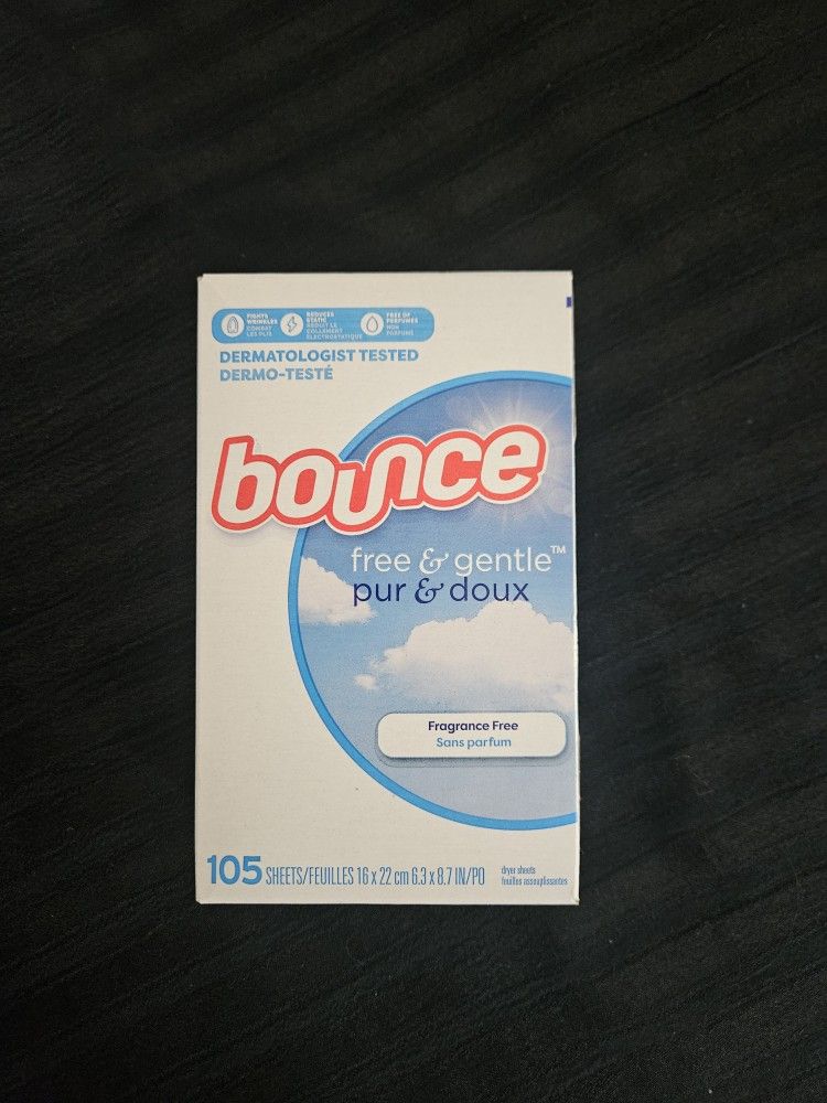 $5 Each (2 Available) Bounce Free And Gentle 105 Count Dryer Sheets