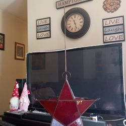 Glass Star With Chain To Hang Outside And Candle Holder Inside 