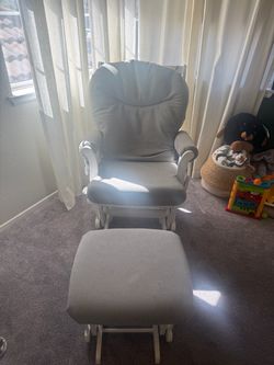 Grey rocking chair