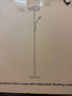 Torchiere Floor Lamp with Adjustable Reading Lamp